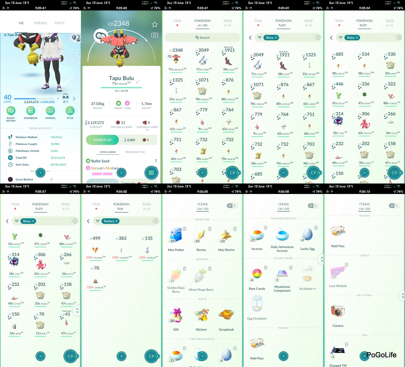 Lvl40 Mystic, 2.1M Stardust, Legendary Tapu Bulu (IOS/Android)