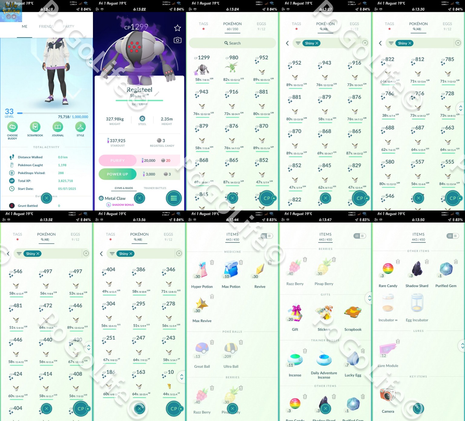 33L Mystic 337K DUST Account with Legendary Shadow Registeel (IOS/Android)