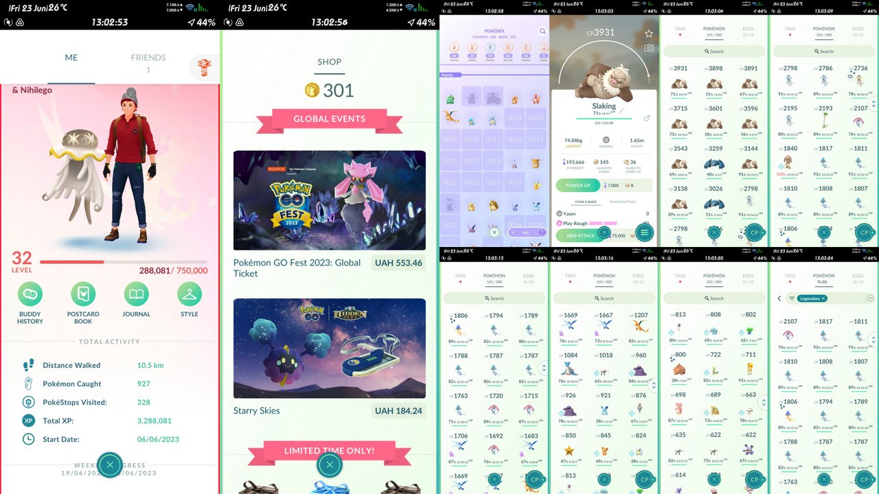 32L Valor 193K DUST 20x Legendary Articuno Azelf Mesprit (1xSh) 5x UltraBeasts (1xSh) 11x3000cp+ (IOS/Android)