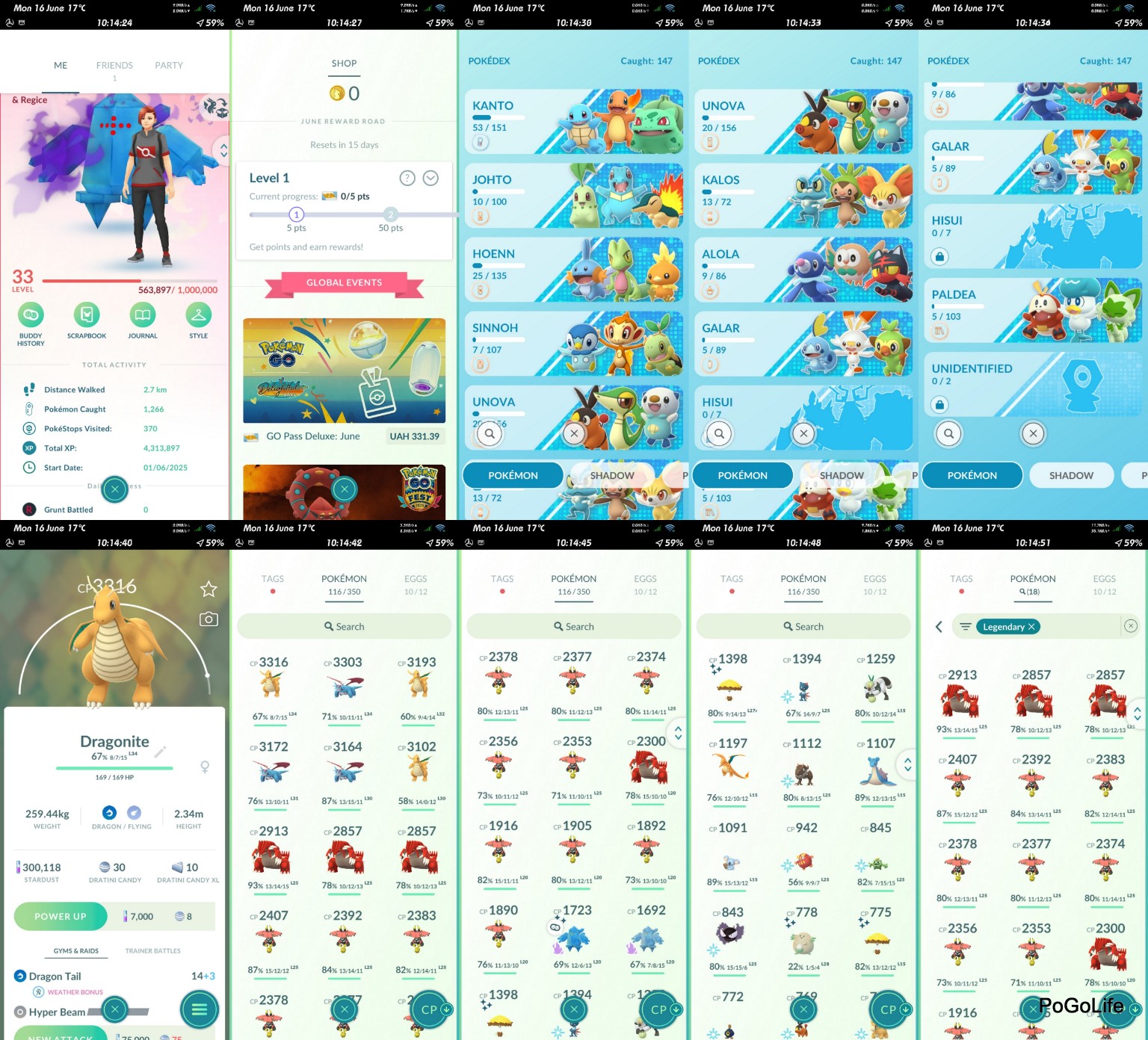 33L Valor 300K DUST 18x Legendary Groudon Regice Tapu Bulu 6x 3000cp+ (IOS/Android)