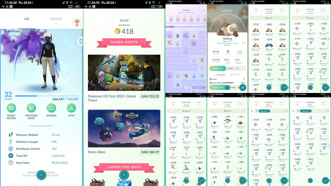 32L Mystic 163K DUST 17x Legendary Articuno Mesprit 5x Ultra Beasts 7x 3000cp+ (IOS/Android)