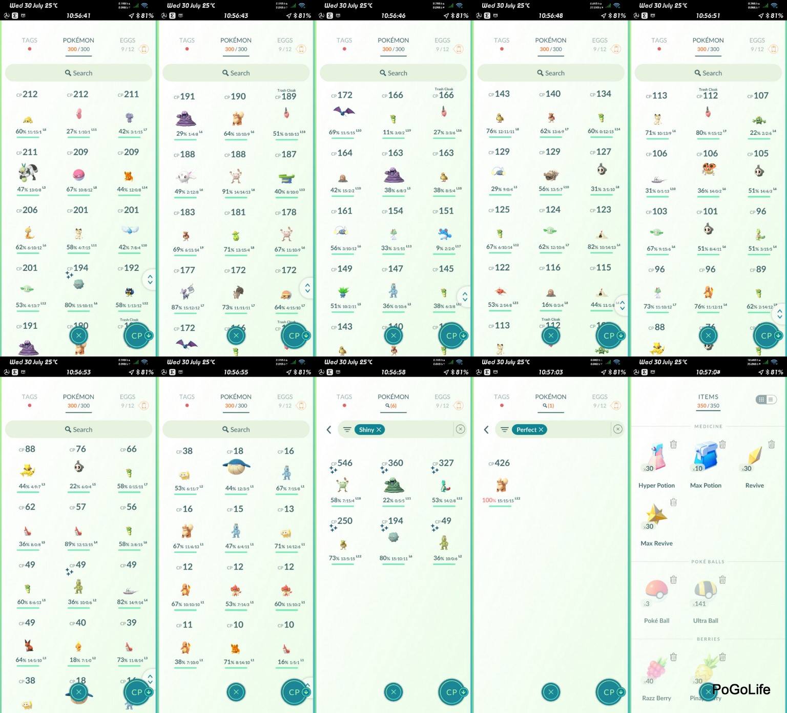 32L Team not selected 191K DUST Full bag random items and pokemons Starter account (IOS/Android)