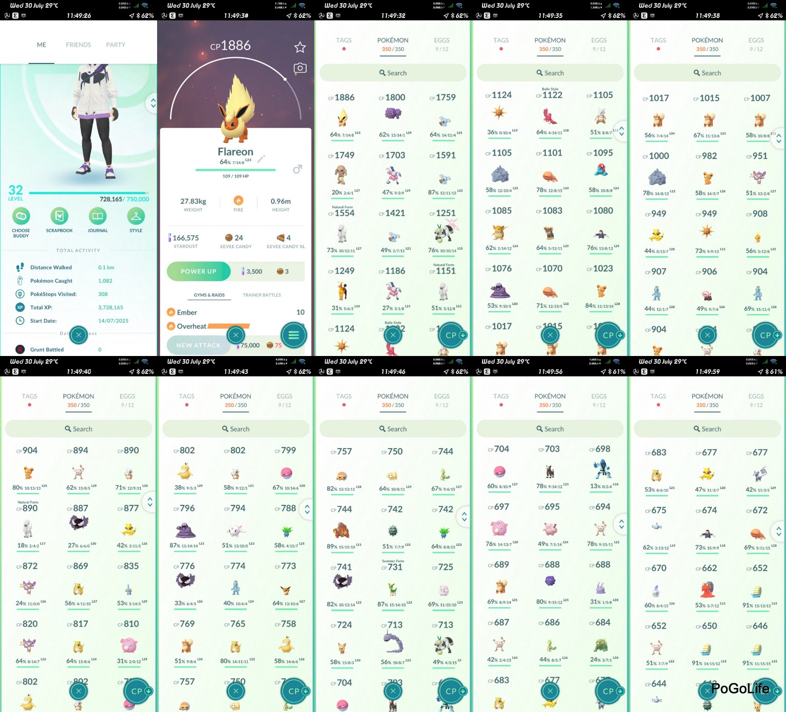 32L Team not selected 166K DUST Full bag random items and pokemons Starter account (IOS/Android)