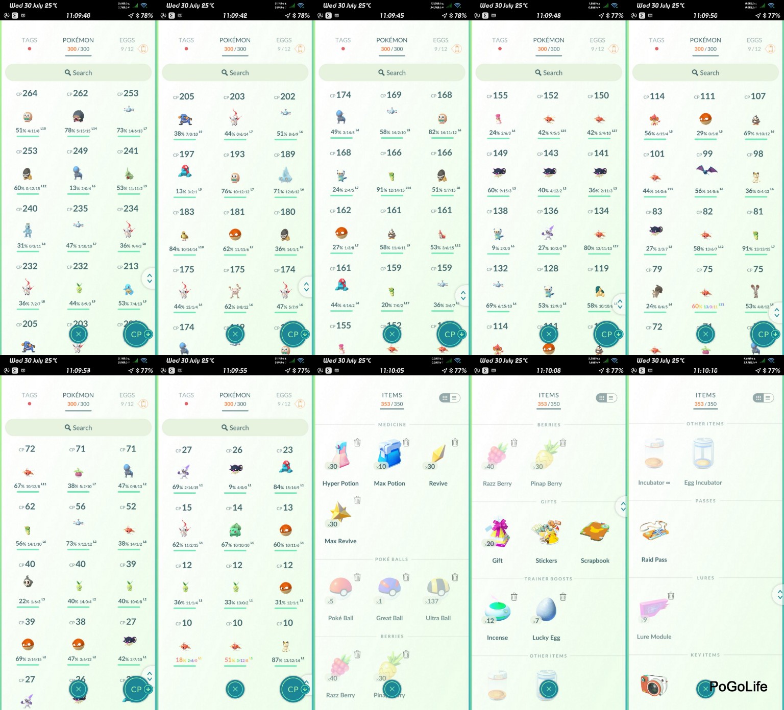 33L Team not selected 255K DUST Full bag random items and pokemons Starter account (IOS/Android)