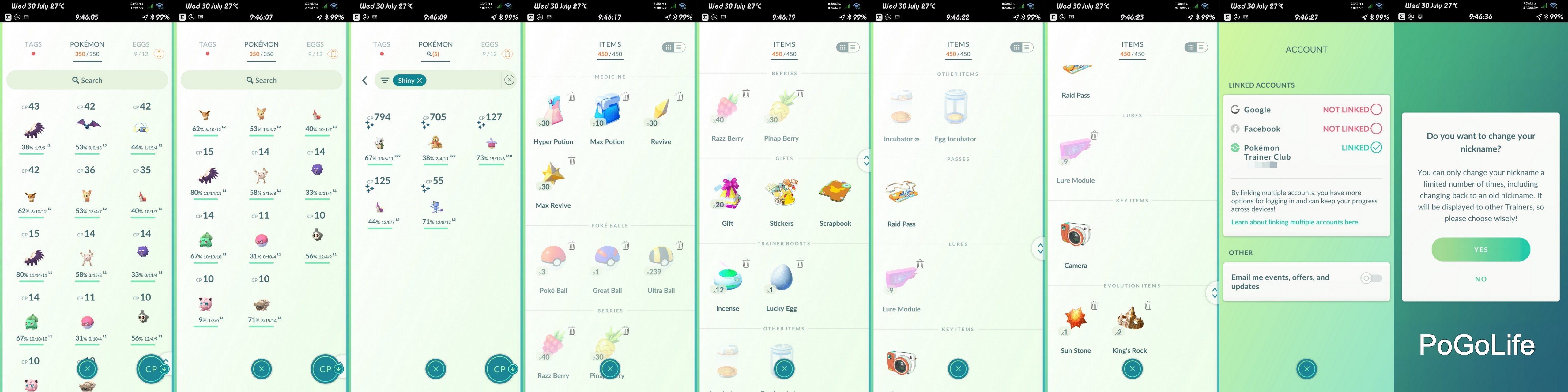 32L Team not selected 196K DUST Full bag random items and pokemons Starter account (IOS/Android)
