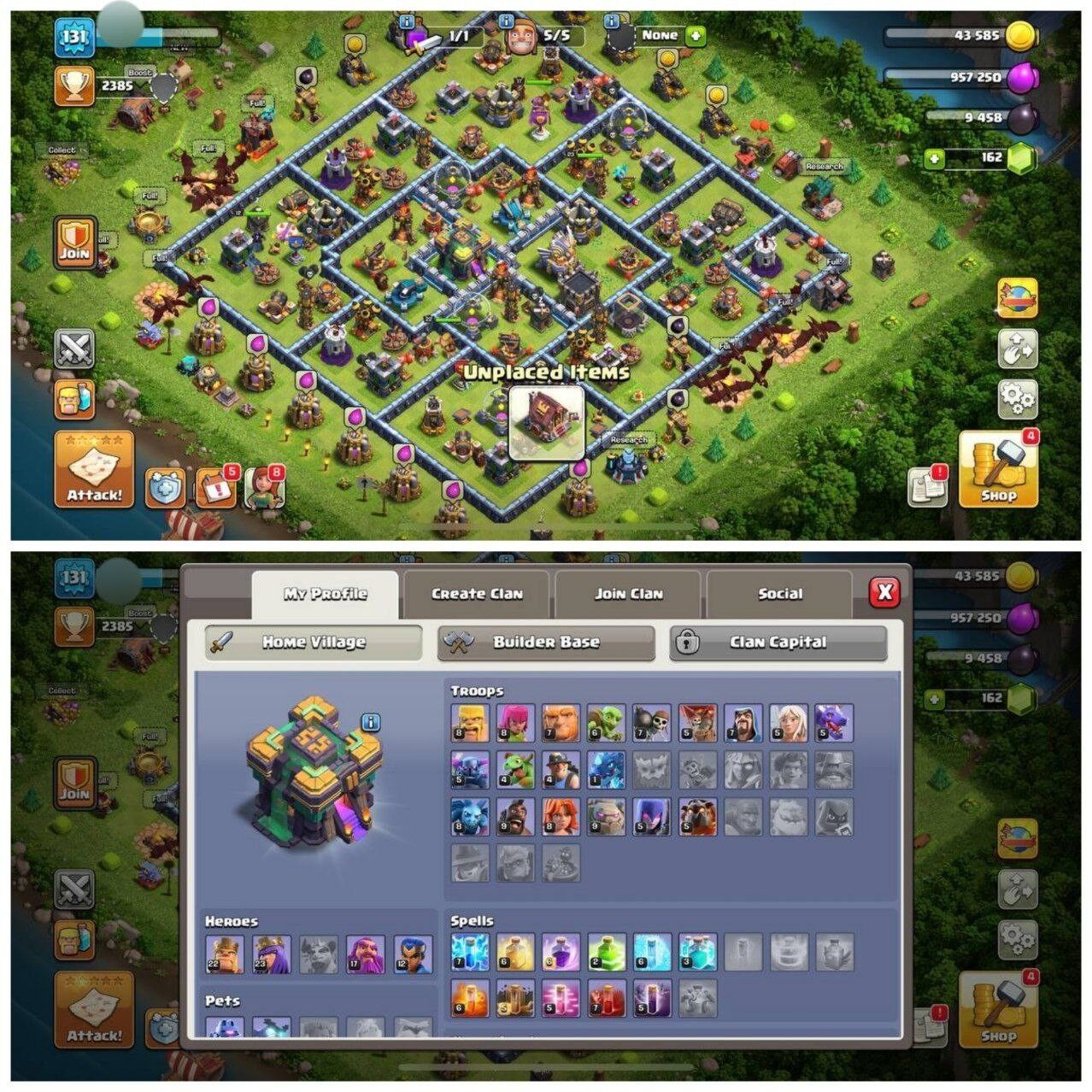Clash of Clans Account – TH:14, Level 131, BK:22, AQ:23, GW:17, RC:12 (IOS/Android)