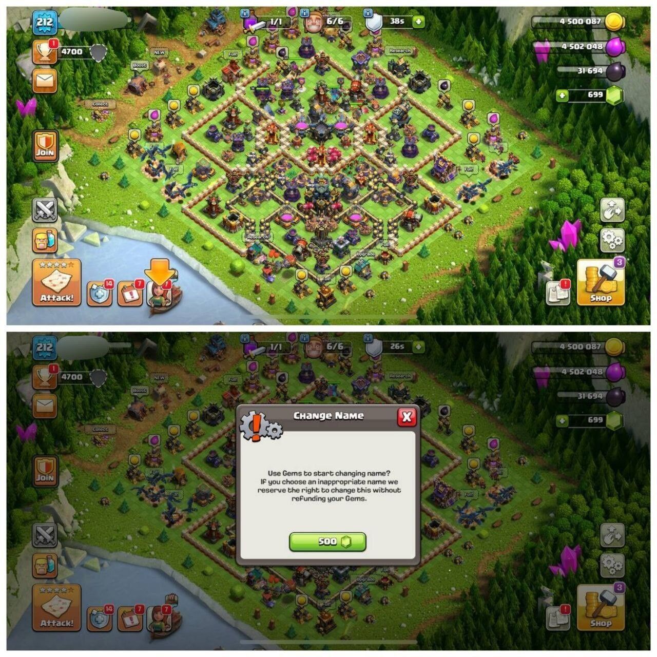 Clash of Clans Account – TH:17, Level 212, 699 Gems, BK:86, AQ:91, GW:62, RC:59, Pet:34 (IOS/Android)