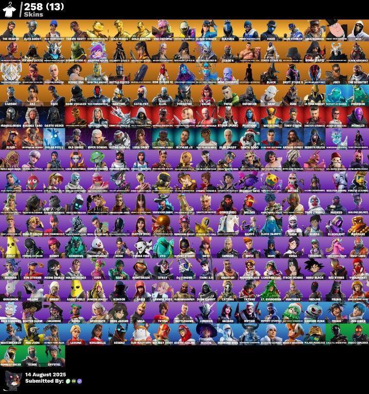 258 Skins, Travis Scott, Take The L, The Reaper, Elite Agent, Blue Team Leader, Mako [PC/PSN/XBOX/Switch]