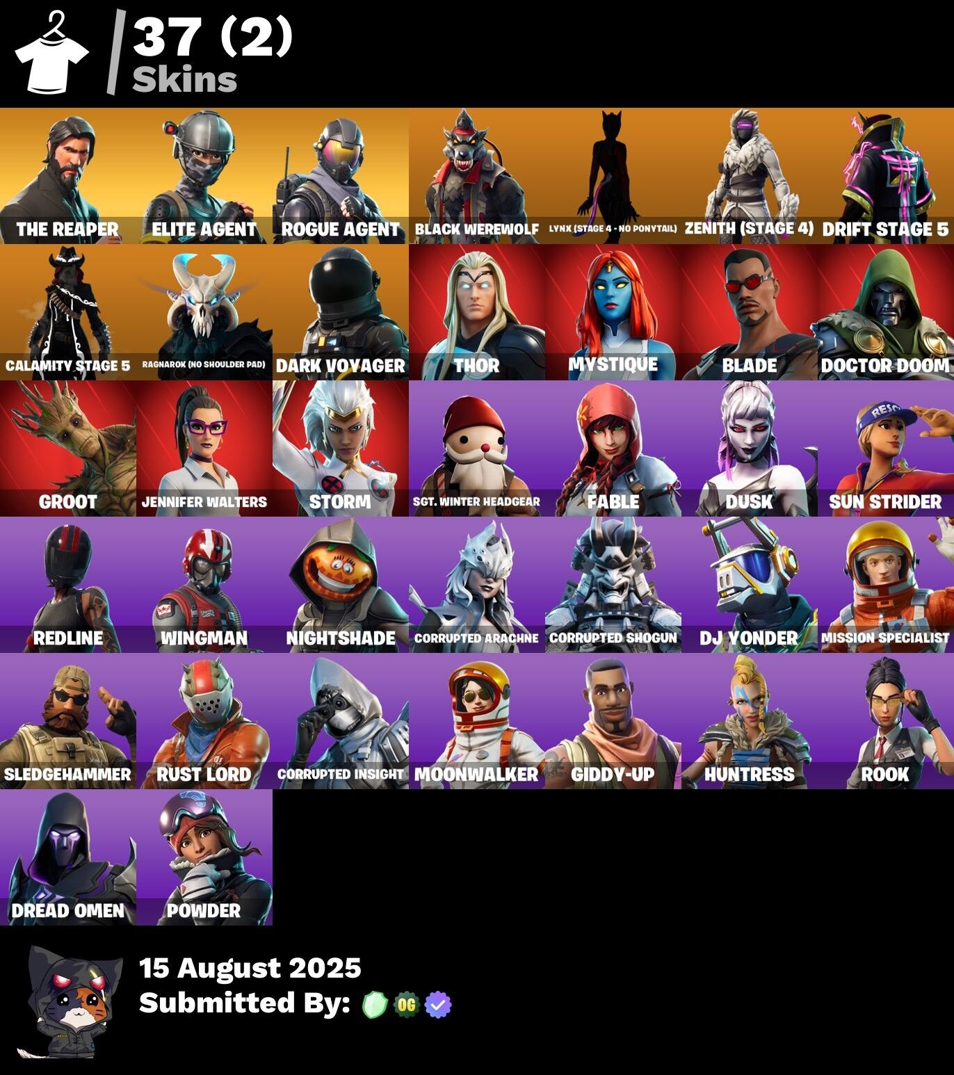 37 Skins, The Reaper, Take The L, Elite Agent, Mako, Rogue Agent [PC/PSN/XBOX/Switch]