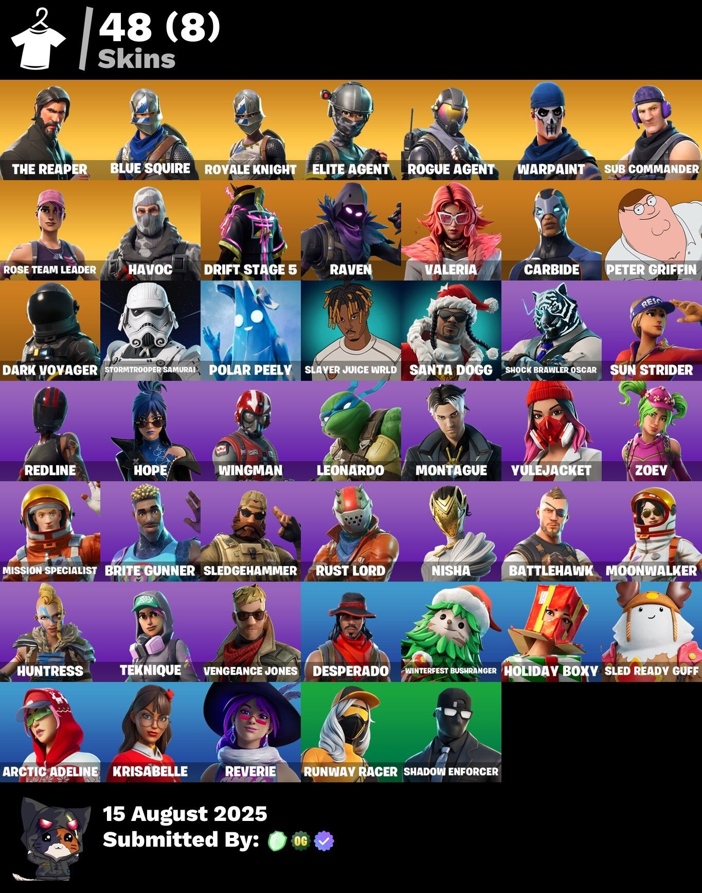 48 Skins, The Reaper, Blue Squire, Oh STW, Royale Knight, Elite Agent, Rogue Agent, Havoc [PC/PSN/XBOX/Switch]