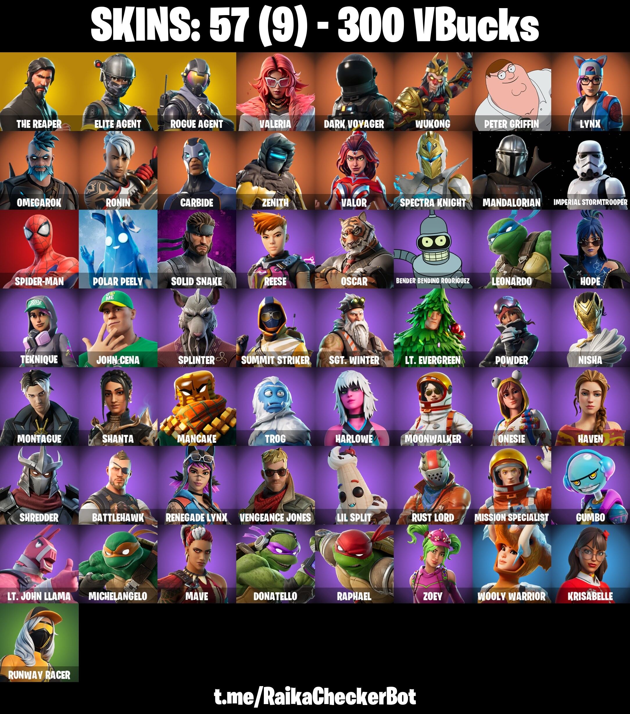 57 Skins, The Reaper, Take The L, Elite Agent, Rogue Agent, Carbide [PC/PSN/XBOX/Switch]