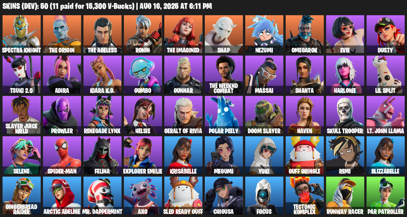 50 Skins, Spectra Knight, The Origin, The Ageless, Ronin, The Imagined, Snap, Nezumi, Omegarok, Evie [PC/PSN/XBOX]
