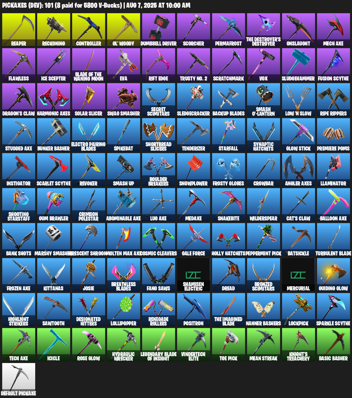 104 Skins, Take The L, OG STW, The Reaper, Elite Agent, Omega, Prodigy, Warpaint, Rose Team Leader [PC/XBOX]