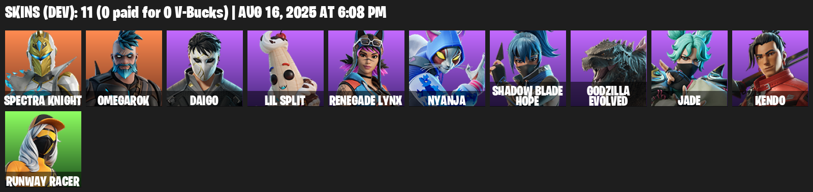 11 Skins, Spectra Knight, Omegarok, Daigo, Lil Split, Renegade Lynx, Nyanja, Shadow Blade Hope [PC/PSN/XBOX]