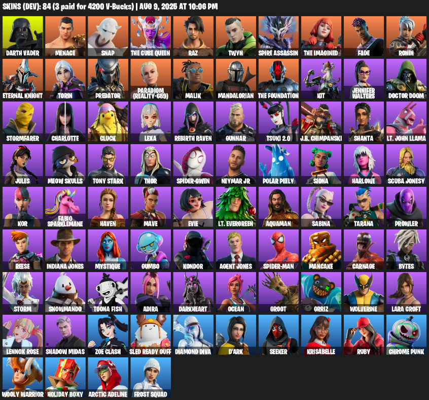 84 Skins, Lara Croft, Darth Vader, Menace, Snap, The Cube Queen, Raz, Twyn, Spire Assassin, The Imagined [PC/PSN/XBOX]
