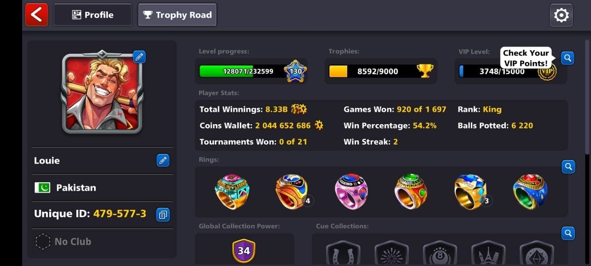 2 BILLION+ COINS, 7-10 DIGIT GOOD UNIQUES, 1-500 POOL CASH, 100+ LEVEL, VIP GOLD, FINAL WARNING ACCOUNT