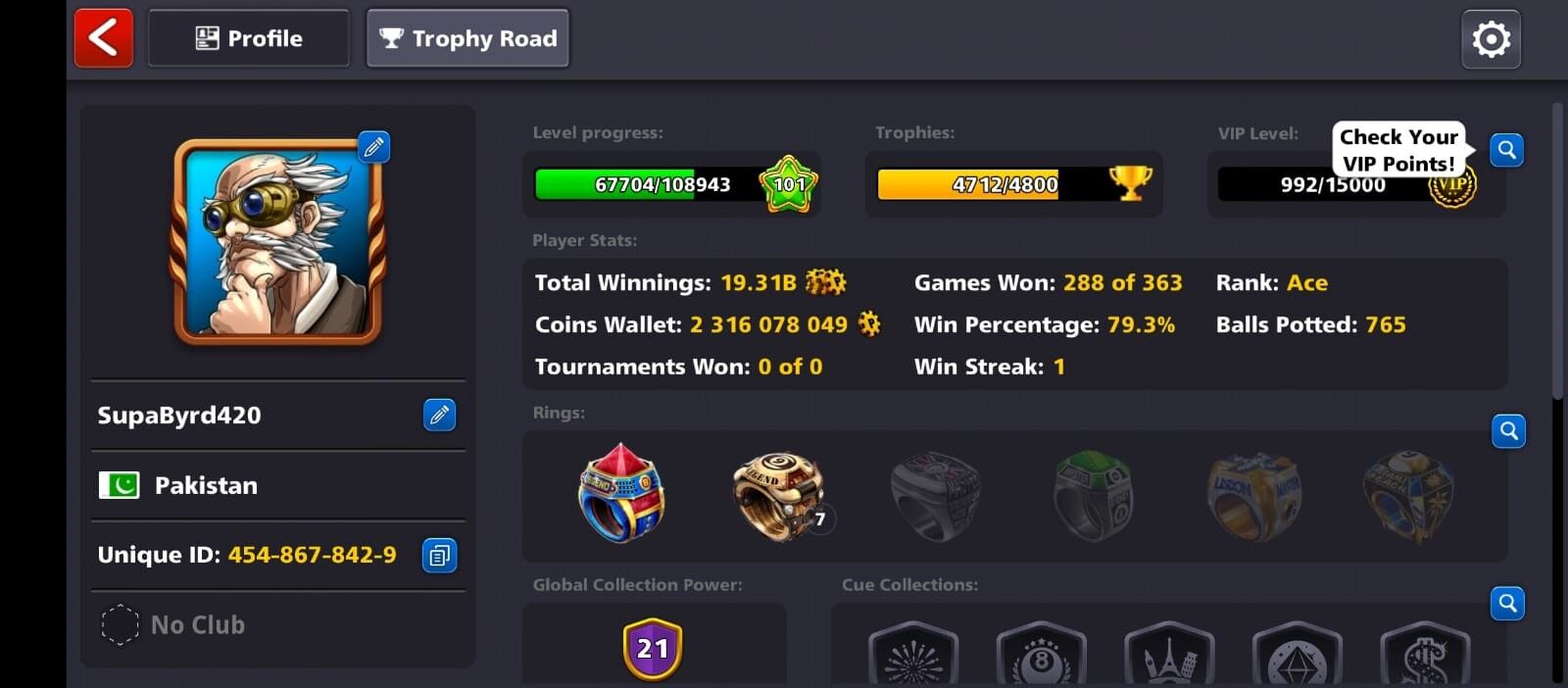 2.3 BILLION COINS, BILLIONAIRE CUE, 150+ POOL CASH, OSAKA RING, INSTANT DELIVERY, SECURED ACCOUNT, MINICLIP LOGIN