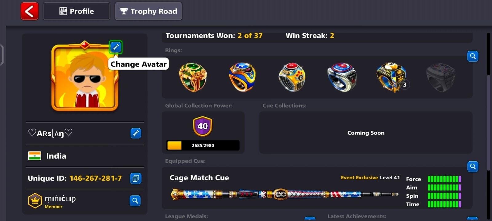 Yome Avatar, Cage match Cue Max, 1 Billion Coin, 69 Level