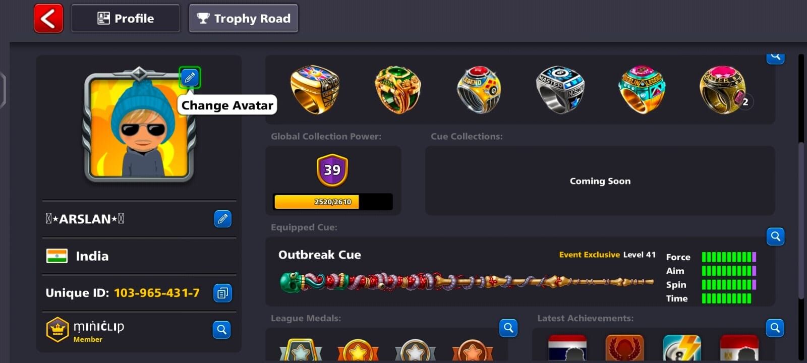 Yome Avatar, Outbreak Cue Max, 1 Billion Coin, 62 Level