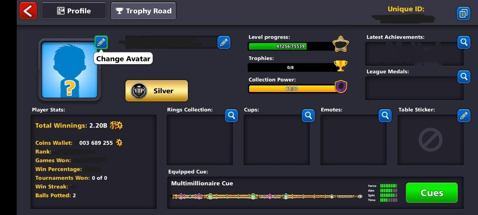 4 Billions Coin, 8 Digit Unique ID, 1 – 100 Level