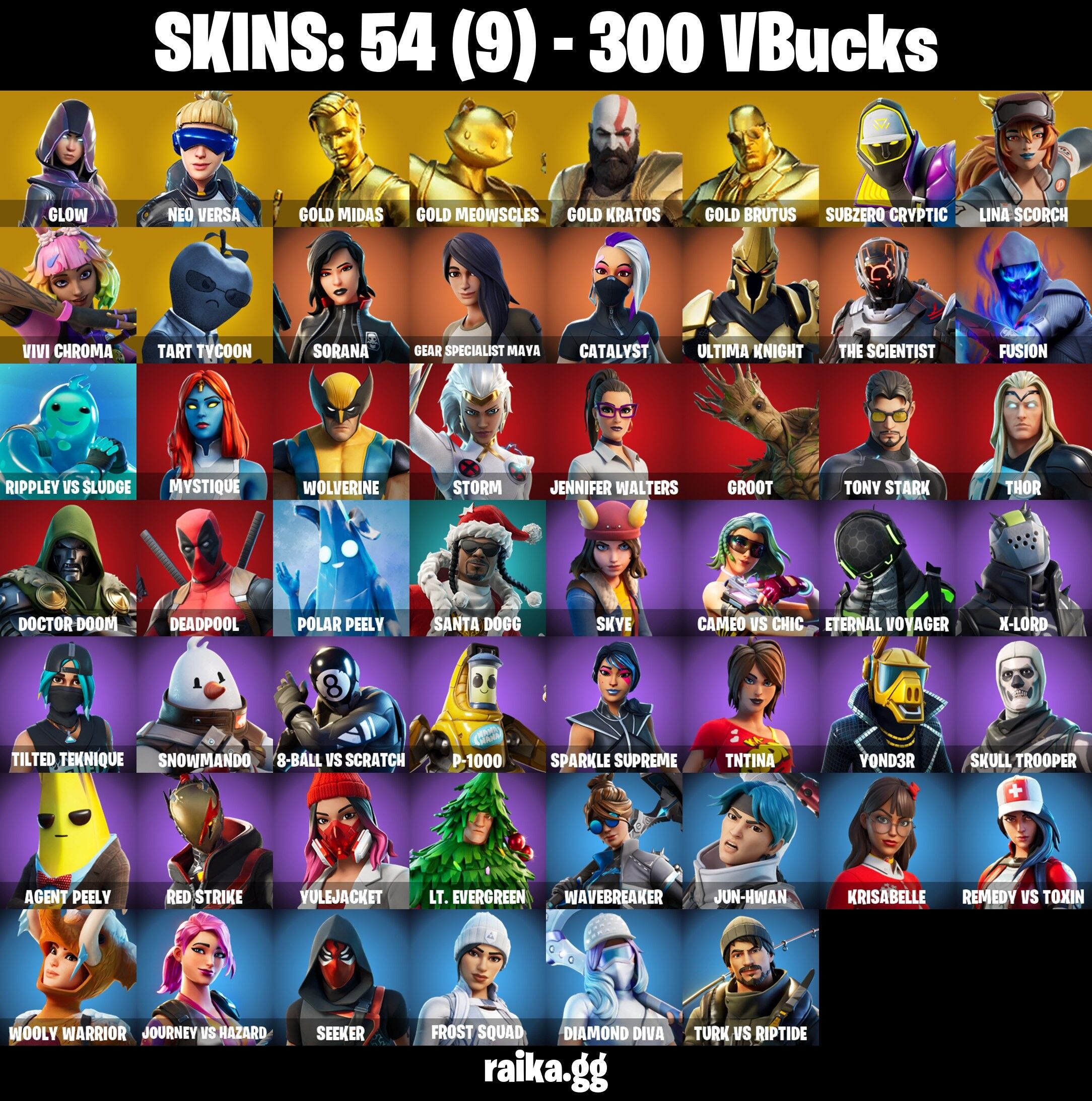 54 Skins, Leviathan Axe, Neo Versa, Glow [PC]