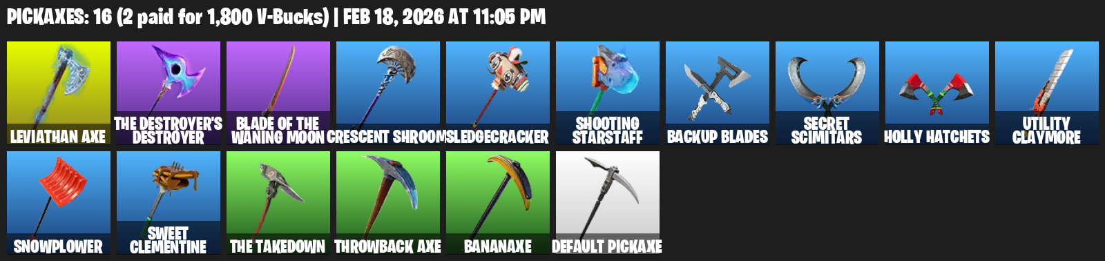 7 Skins, Leviathan Axe, Polar Peely, Haze, Guff Gringle, Krisabelle, Blizzabelle, Sunbird, Major Mancake [PC]