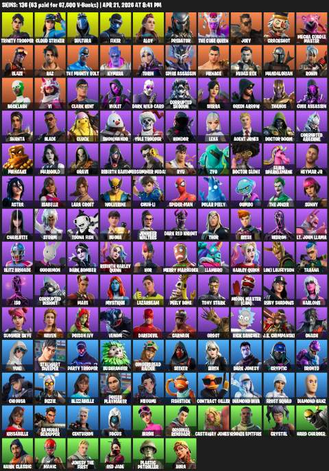 136 Skins, Leviathan Axe [PC/PSN/XBOX]