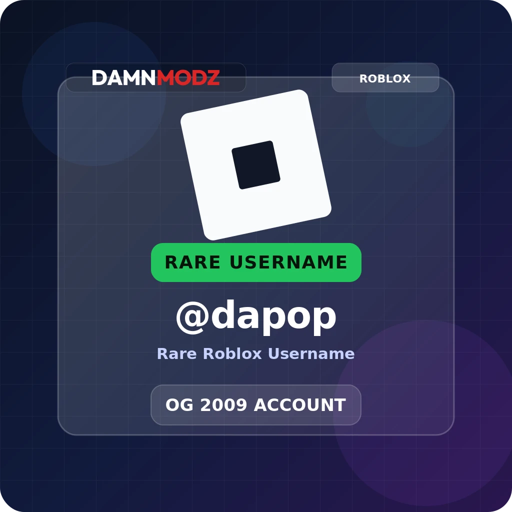 @dapop, 2009 OG Account