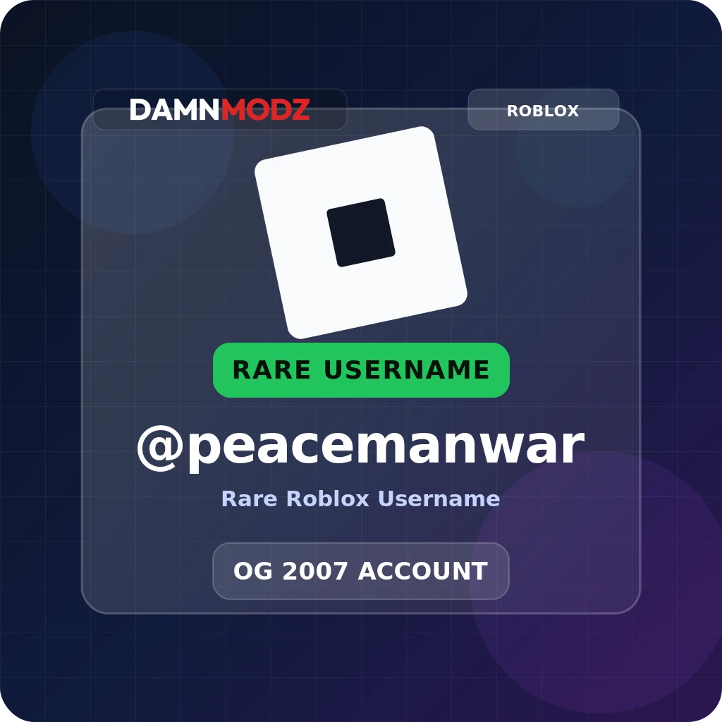 @peacemanwar, 2007 OG Account