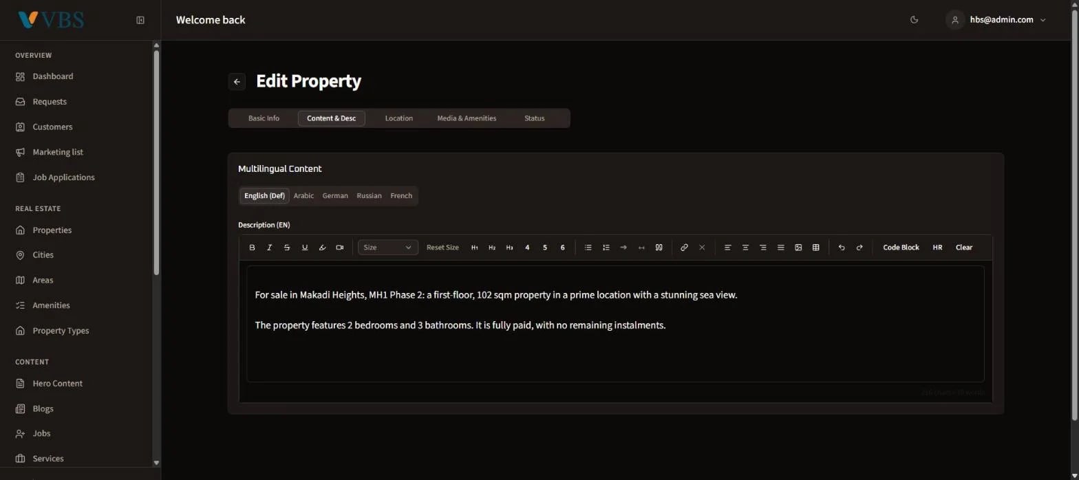 Visual Showcase: Venus Business Solutions: CMS & Mini CRM Dashboard - Screenshot of 7