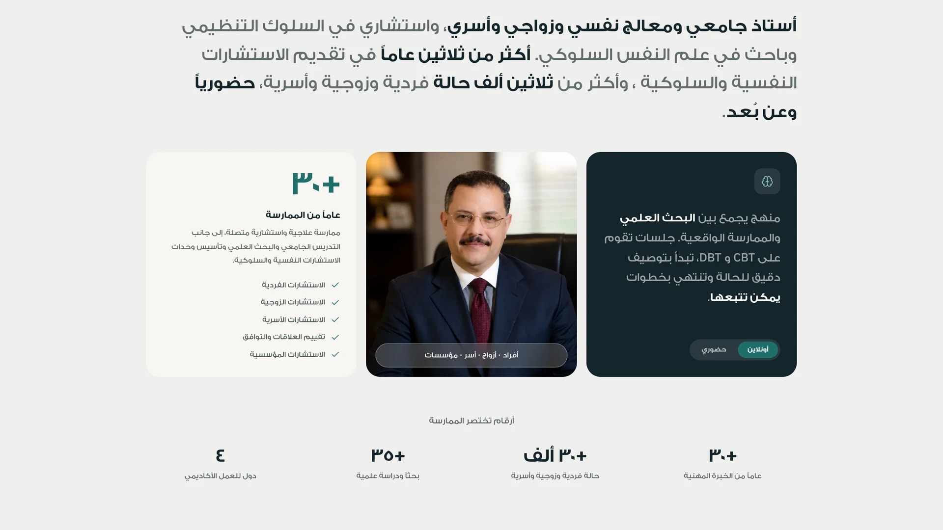معرض الصور: أ.د. نبيل السقا: موقع علامة شخصية ومنصة حجز استشارات لمعالج نفسي - لقطة شاشة من 2