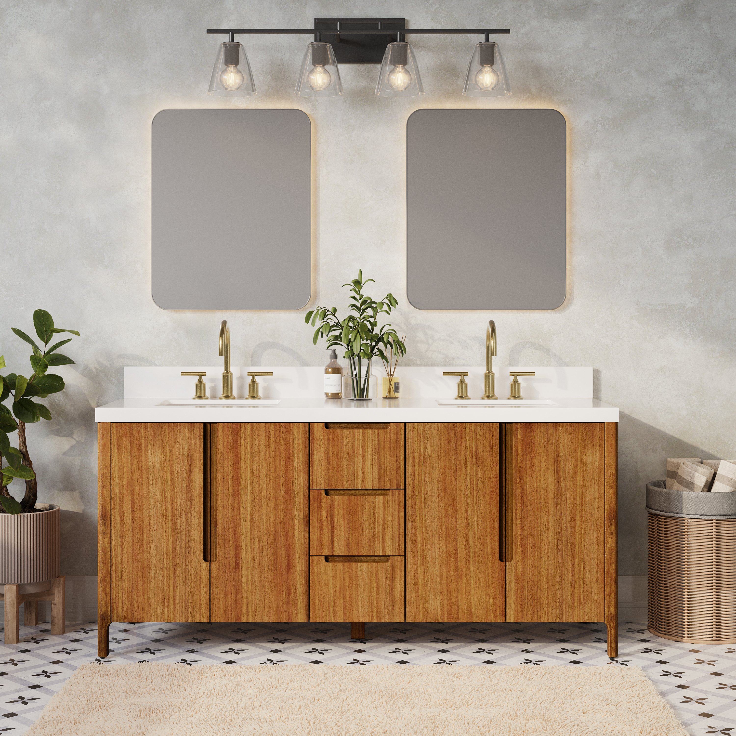 Sequoia Vanity with Whitebrook Quartz