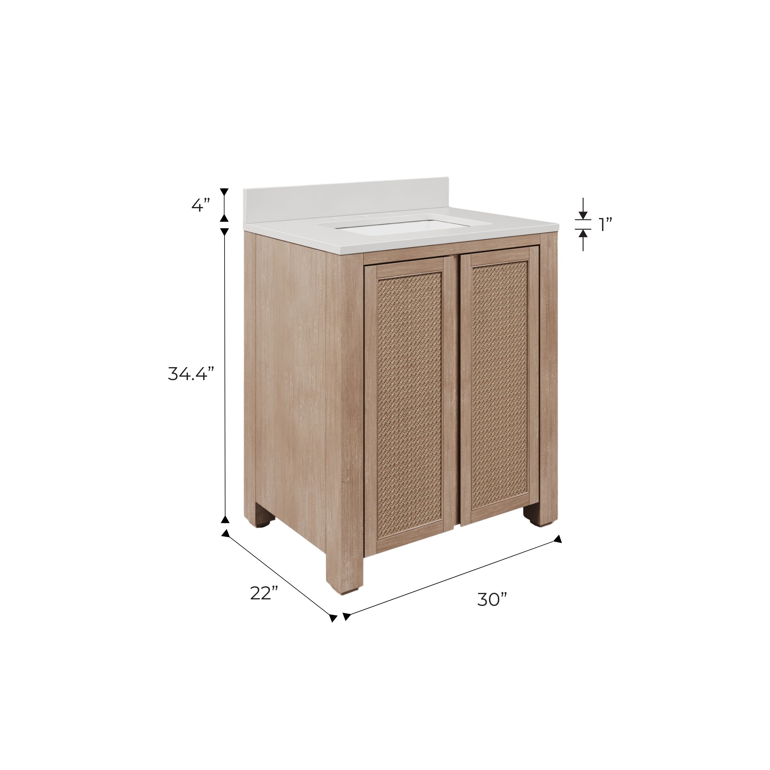 Belmont 30 In. Single Sink Pre-Assembled Transitional Style Bathroom Vanity With 1