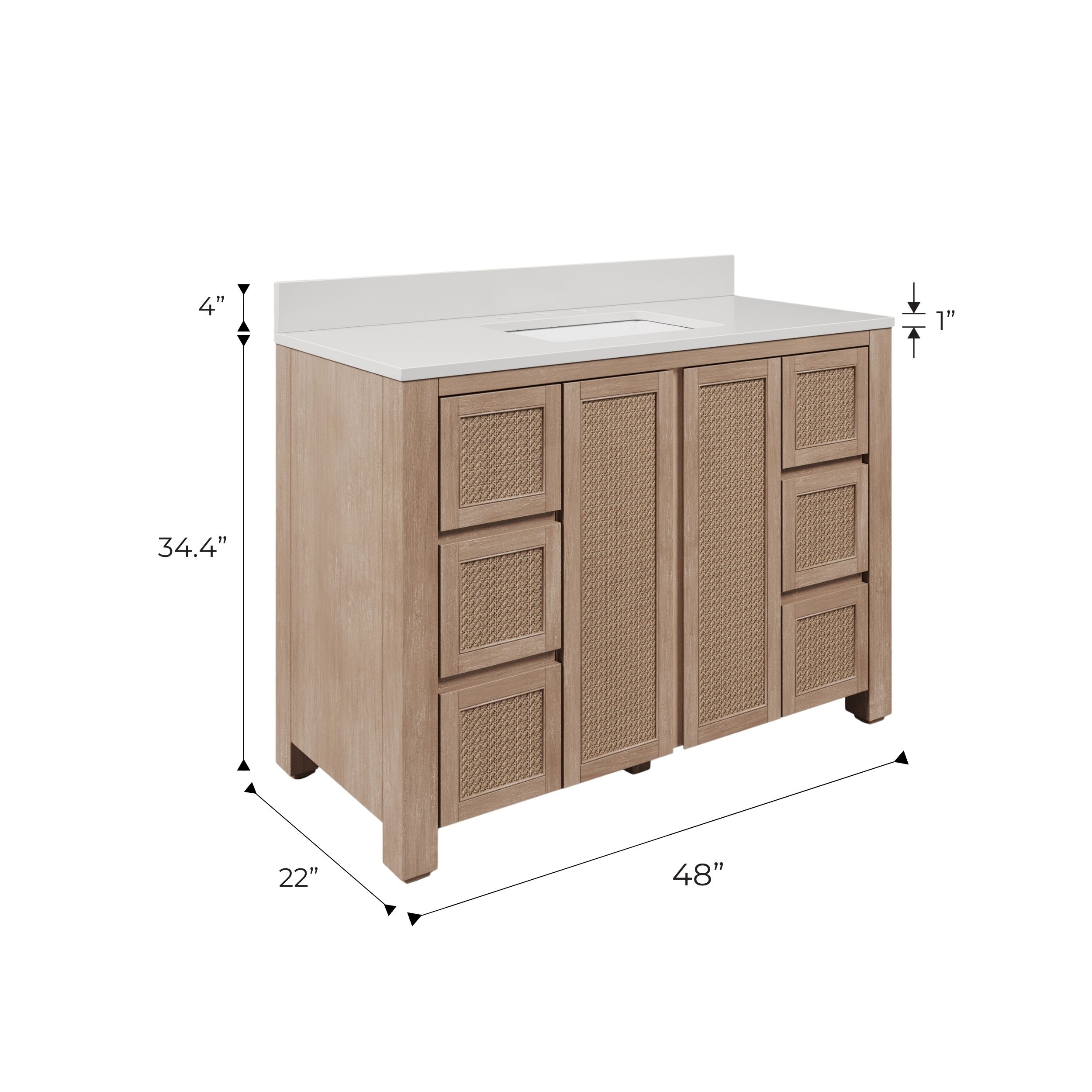 Belmont 48 In. Single Sink Pre-Assembled Transitional Style Bathroom Vanity With 1