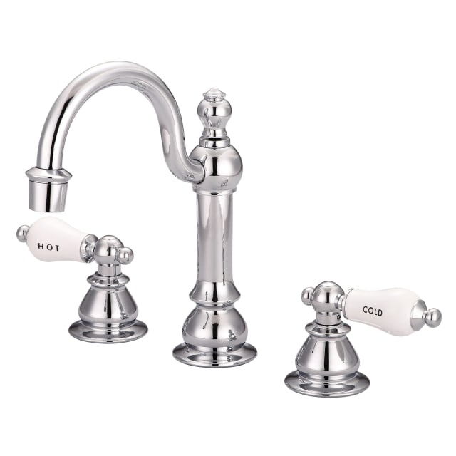 Chrome / Porcelain Hot & Cold Labeled Lever Handles