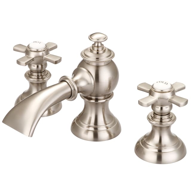 Brushed Nickel / Flat Metal Cross Handles