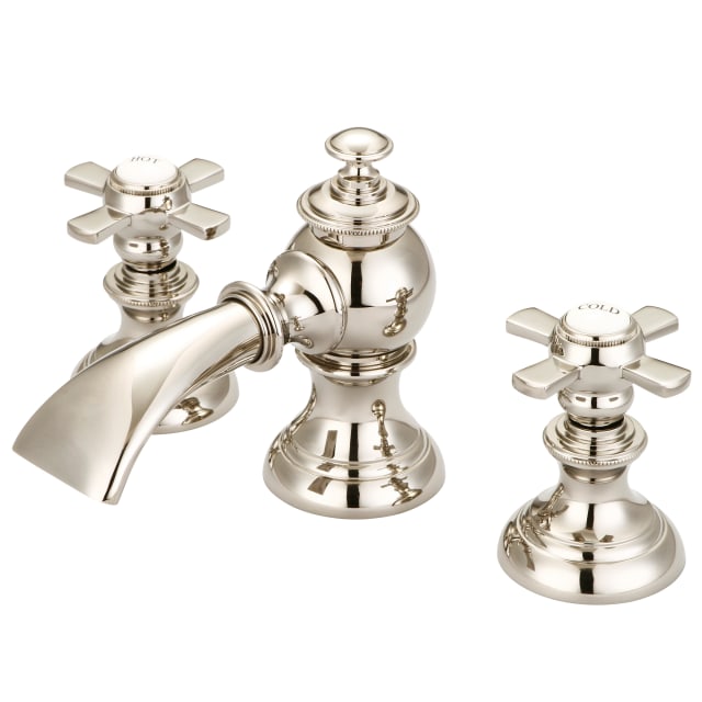 Polished Nickel / Flat Metal Cross Handles