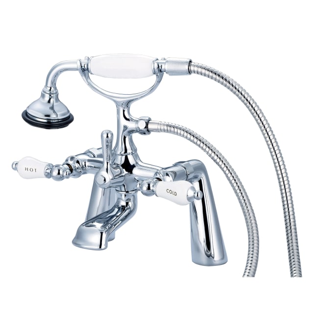 Chrome / Porcelain Hot & Cold Labeled Lever Handles