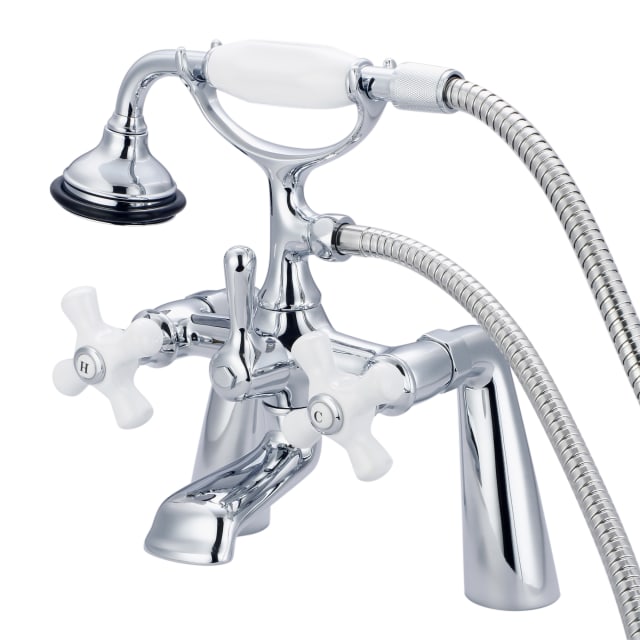 Chrome / Porcelain Cross Handles