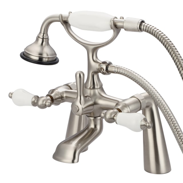 Brushed Nickel / Porcelain Lever Handles