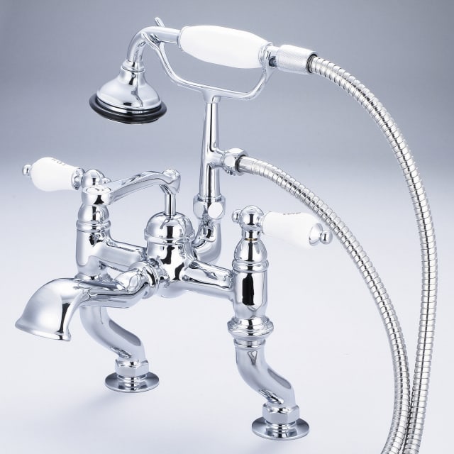 Chrome / Porcelain Hot & Cold Labeled Lever Handles