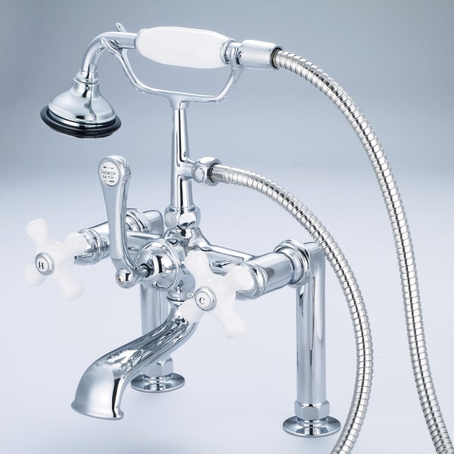 Chrome / Porcelain Cross Handles