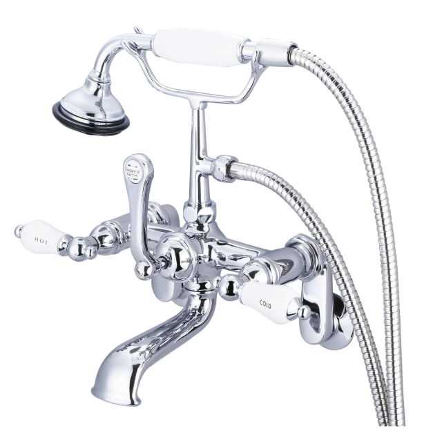 Chrome / Porcelain Hot & Cold Labeled Lever Handles