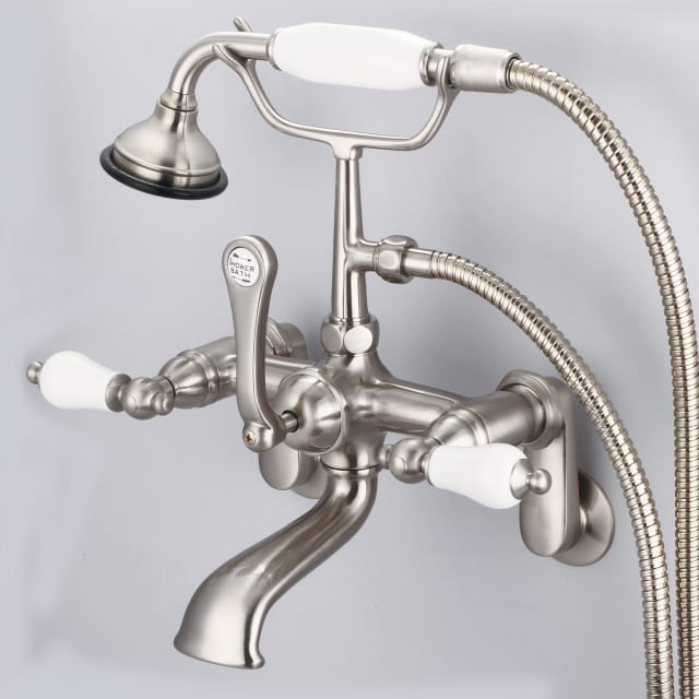 Brushed Nickel / Porcelain Lever Handles