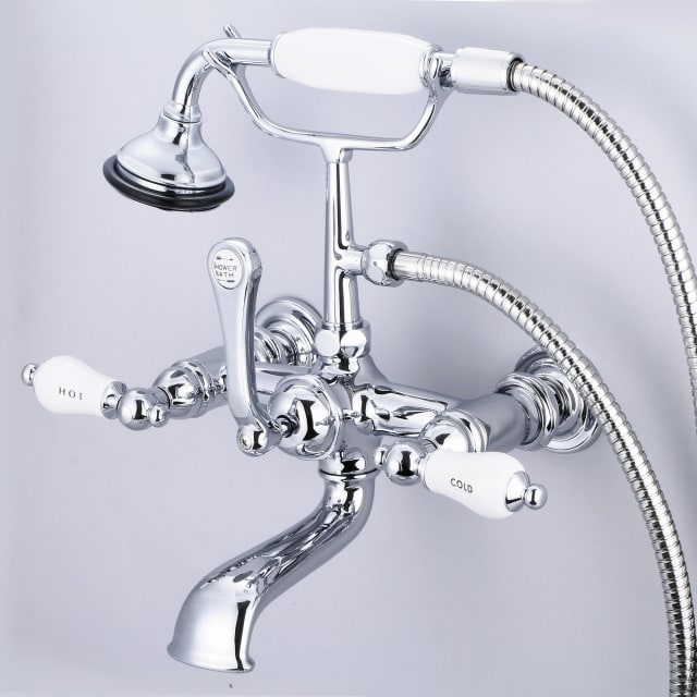 Chrome / Porcelain Hot & Cold Labeled Lever Handles