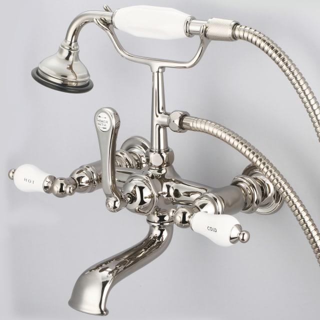 Polished Nickel / Porcelain Hot & Cold Labeled Lever Handles