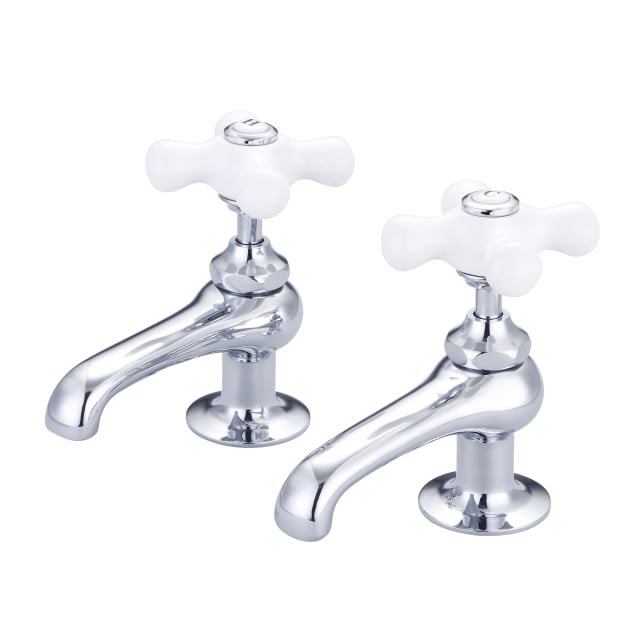 Chrome / Porcelain Cross Handles
