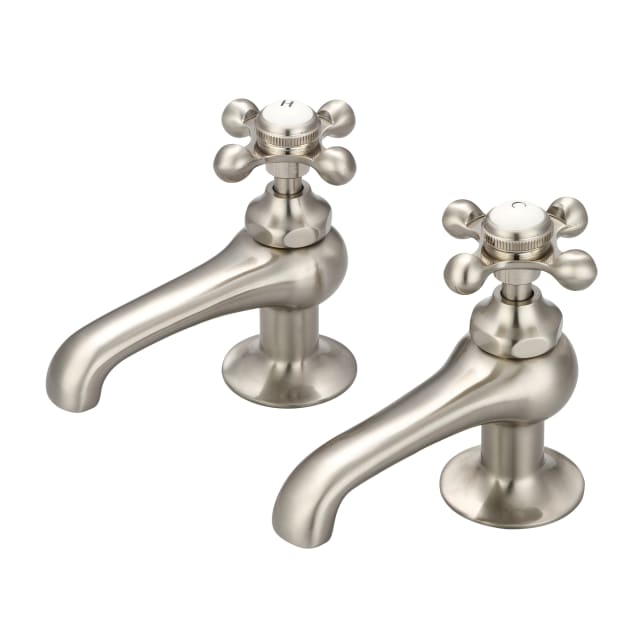 Brushed Nickel / British Classic Compact Metal Cross handles