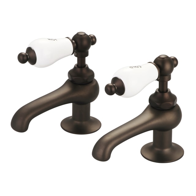 Oil Rubbed Bronze / Porcelain Hot & Cold Labeled Lever Handles
