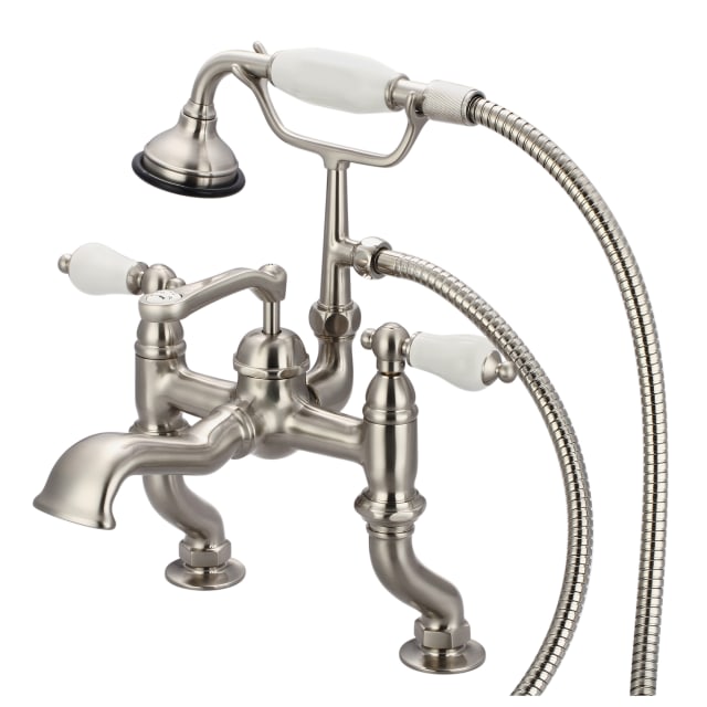 Brushed Nickel / Porcelain Lever Handles